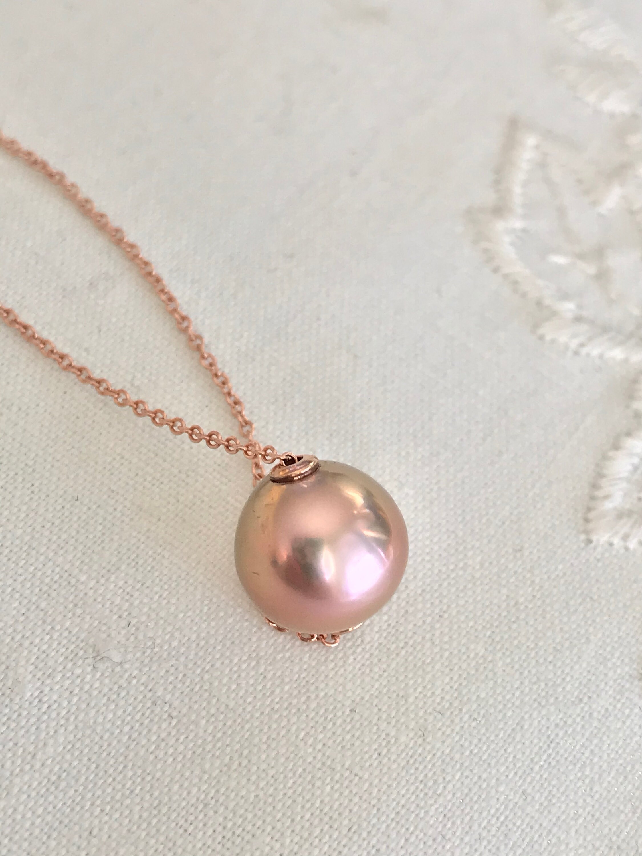Sterling Silver & Rose Gold Plated Edison Freshwater Pearl Pink Toggle Necklace main image 0