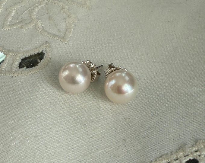 Cultured Freshwater Pearl Stud Earrings, Sterling Silver
