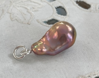 Cultured Freshwater Fireball Pearl Pendant, Silver (FBP5)