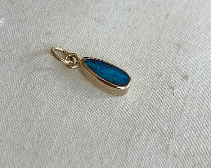 Australian Boulder Opal Pendant, 14k, Small Pendant (ABOP7)