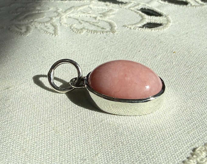 Pink Opal Pendant, Silver