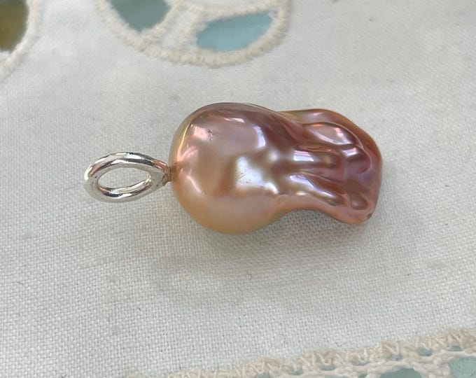 Cultured Freshwater Pearl Pendant, Silver (FBP6)