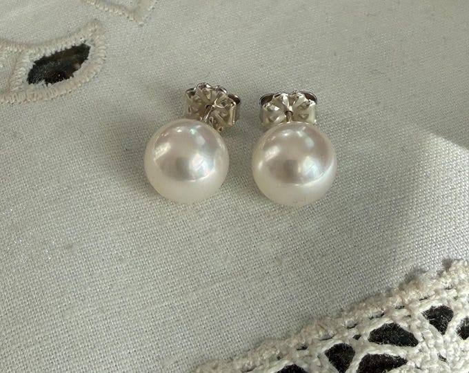 Cultured Freshwater Pearl Stud Earrings, Sterling Silver