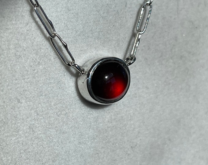 Garnet Bella Beans Necklace, Silver (BBN20)