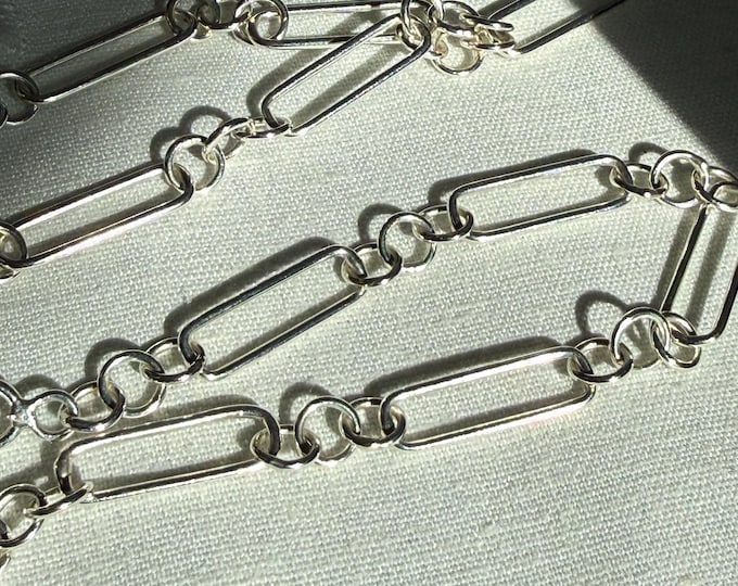 Funky Figaro Link Chain, Sterling Silver