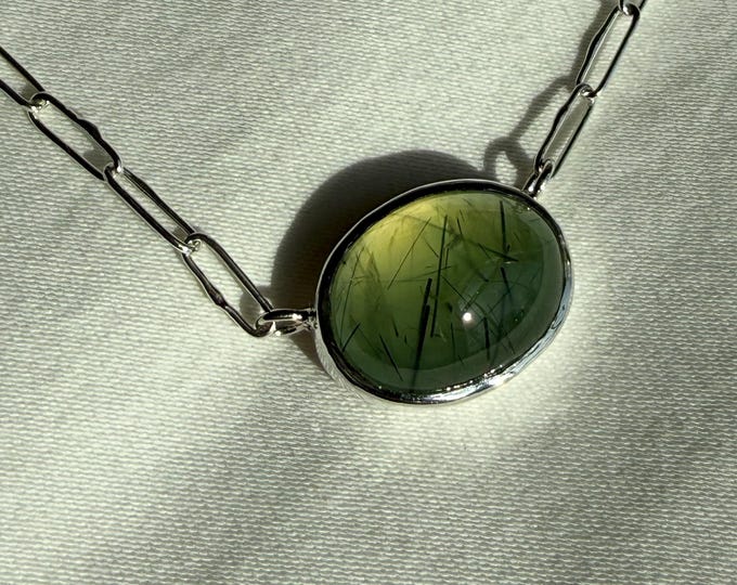 Prehnite Necklace, Silver (BBN45)