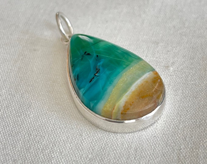 Opalized Wood Pendant, Silver (BOWP2)