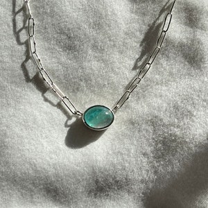 Tourmaline Bella Beans Necklace, Silver (BBN21)