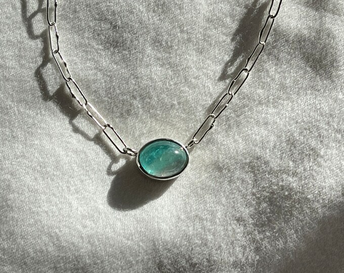 Tourmaline Bella Beans Necklace, Silver (BBN21)