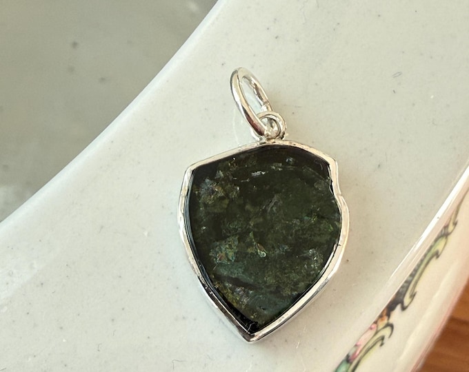 Tourmaline Slice Pendant, Silver (WTP2)