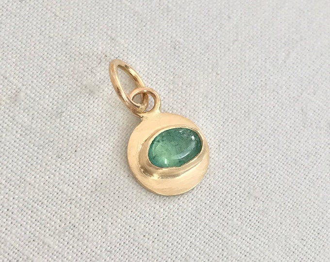 Emerald Evil Eye Pendant, 14k Gold (TP3)