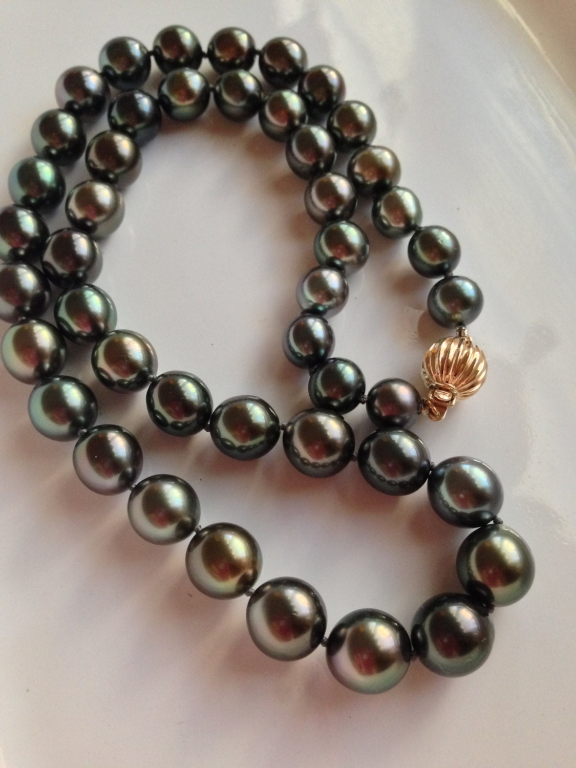Cultured Tahitian Pearl Strand Necklace, 14k Gold (PN3)