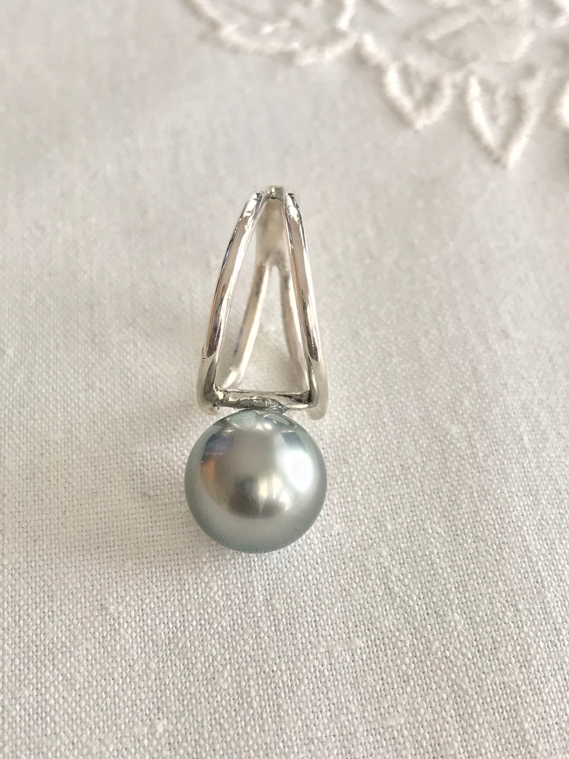 Cultured Tahitian Pearl Ring, Sterling Silver (PR10)