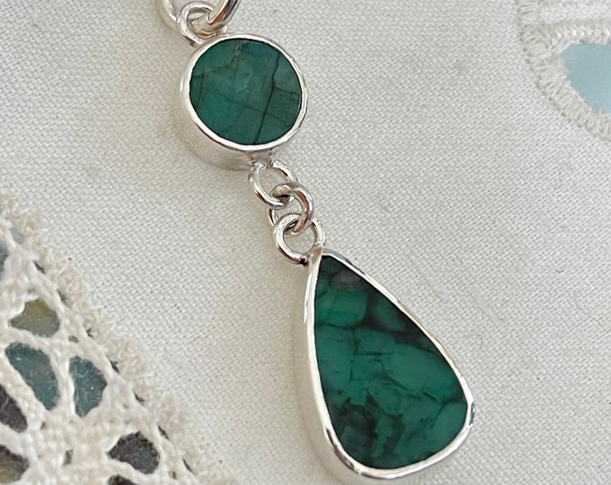 Emerald Slice Pendant, Bold, Silver (ESP1)