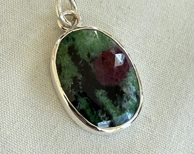 Ruby in Zoisite Pendant, Silver (RZP1)