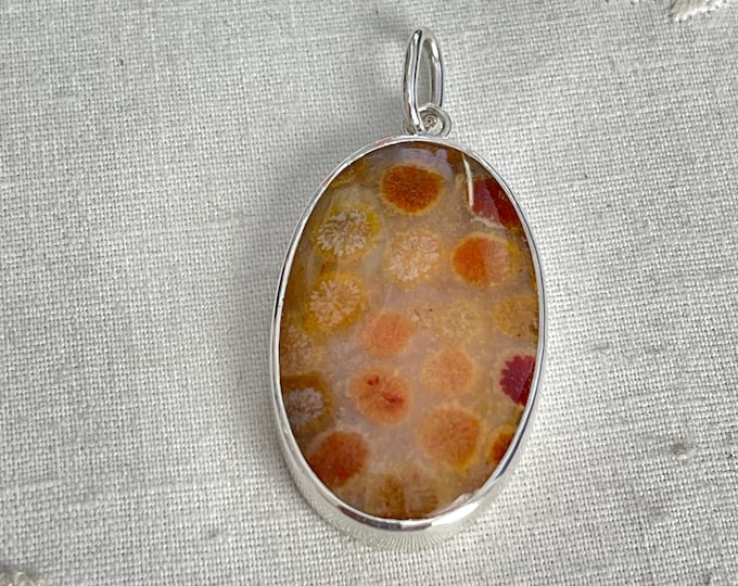 Fossil Coral Pendant, Silver (FCP4)