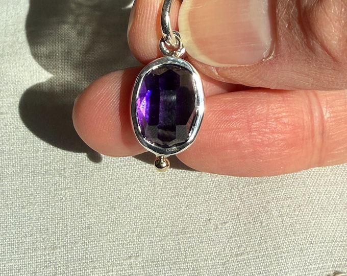Amethyst Pensant, Silver, 14k