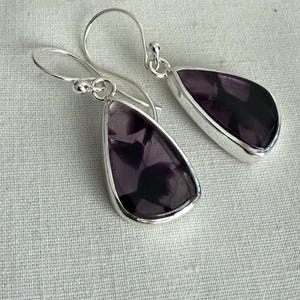 Trapiche Amethyst Earrings, Silver