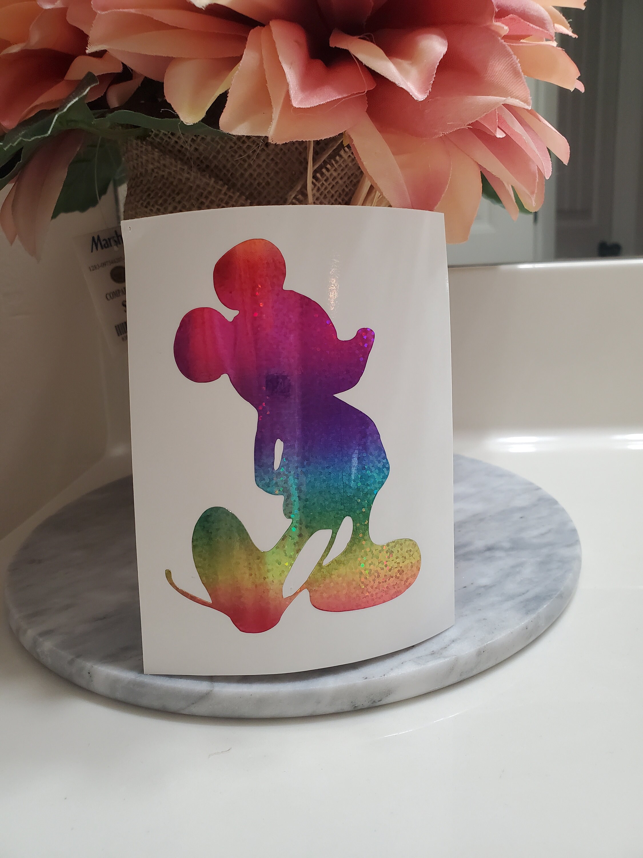 Disney mickey mouse rainbow vinyl decal | Etsy