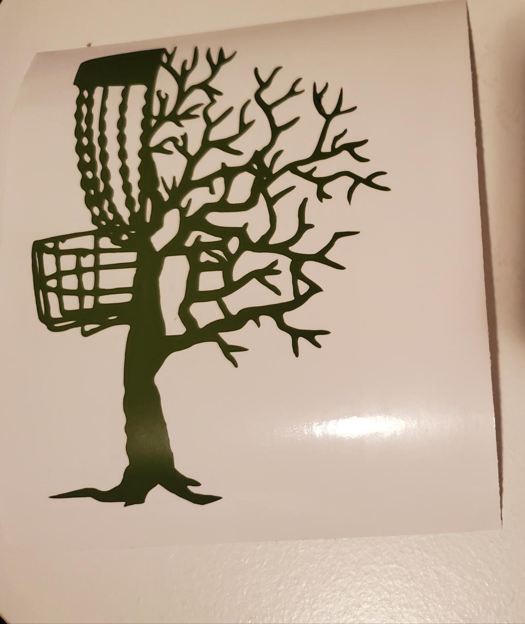 Disc Golf Tree Decal Vinyl Disc golf Yeti Shirt Window Etsy