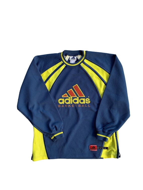 Mens ADIDAS BASKETBALL Vintage Polyester Sweater M