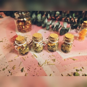 mini spell jars | witchcraft | magic | alter jars | good luck jar | protection jar |