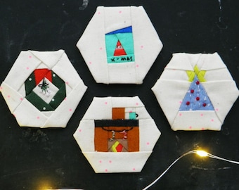 Deck The Halls - a paper piecing hexagon pattern