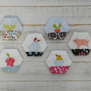 Farm Life a paper piecing hexagon pattern image 2