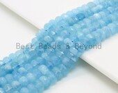 High Quality Aquamarine Heishi Rondelle Faceted Beads,4x7 5x8mm 6x9mm 6x10 6x11mm Natural Aquamarine Beads, 15inches,SKU U322
