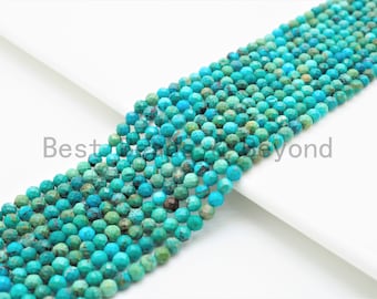 Tiny Turquoise Stone Saucer Beads 3mm Afghanistan Green Gemstone 15 Inch Strand