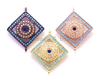 Jewelry Findings Micro Pave Zircon Square shape Connectors Accessories For Women Fashion Jewelry Making JC447