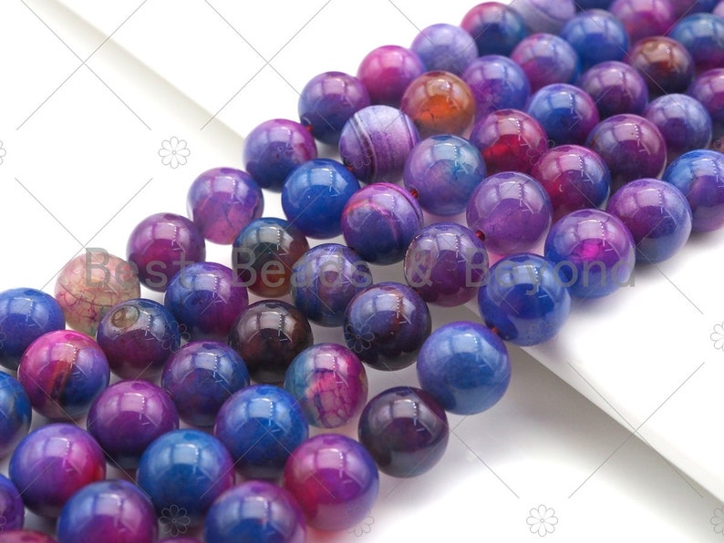 NEW Galaxy color Natural Smooth Agate Beads sku#UA193 15.5 Full Strand 8mm10mm12mm Multicolor Round Smooth Agate Beads