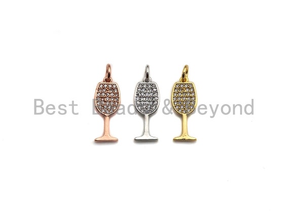 Airssory 10 Pcs CZ Brass Micro Pave Cubic Zirconia Eye Luck Mini Charms fit Bracelets Earrings Necklace Jewelry Making 9x11mm