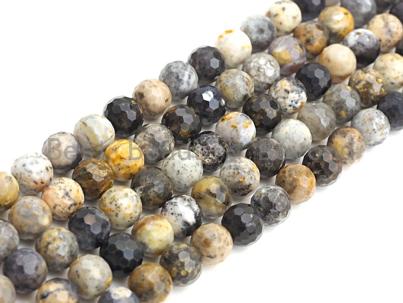 Speical Cut Natural Black Opal Beads Round Faceted Beads | Etsy