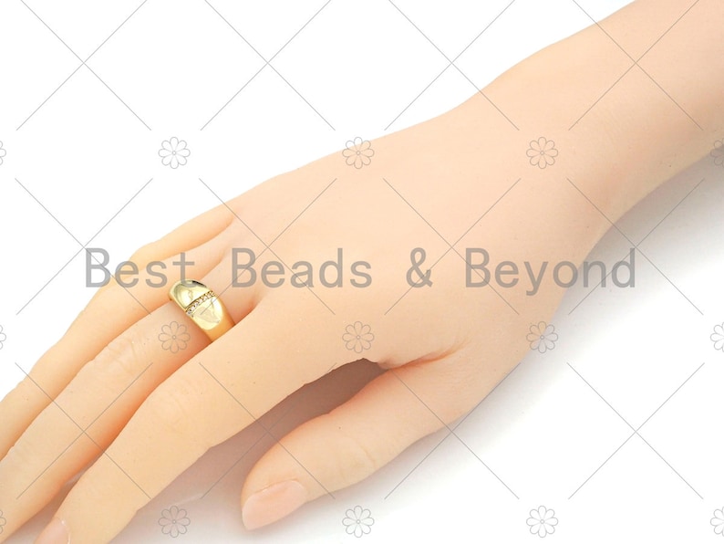 Open Ring 18K Gold Thick Band Adjustable Ring Stacking Ring CZ Pave Ring Pave Gold Ring,sku#X182 Statment Ring