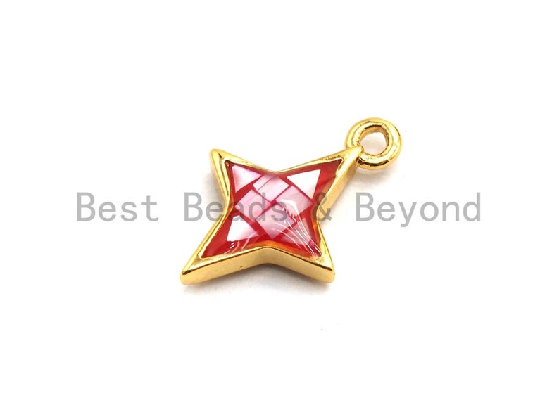 10x14mm,SKU#Z347 100/% Natural Hot Pink Color North Star Shell CharmPendant Hot Pink Shell CharmPendant Natural Shell Charm