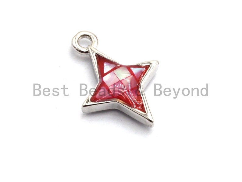 10x14mm,SKU#Z347 100/% Natural Hot Pink Color North Star Shell CharmPendant Hot Pink Shell CharmPendant Natural Shell Charm
