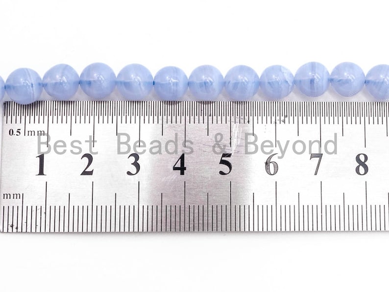 Top Quality Natural Blue Lace Agate Smooth Round Beads 8mm10mm12mm14mm16mm Blue Agate Gemstone Beads,15.5 Full Strand,SKU#U114