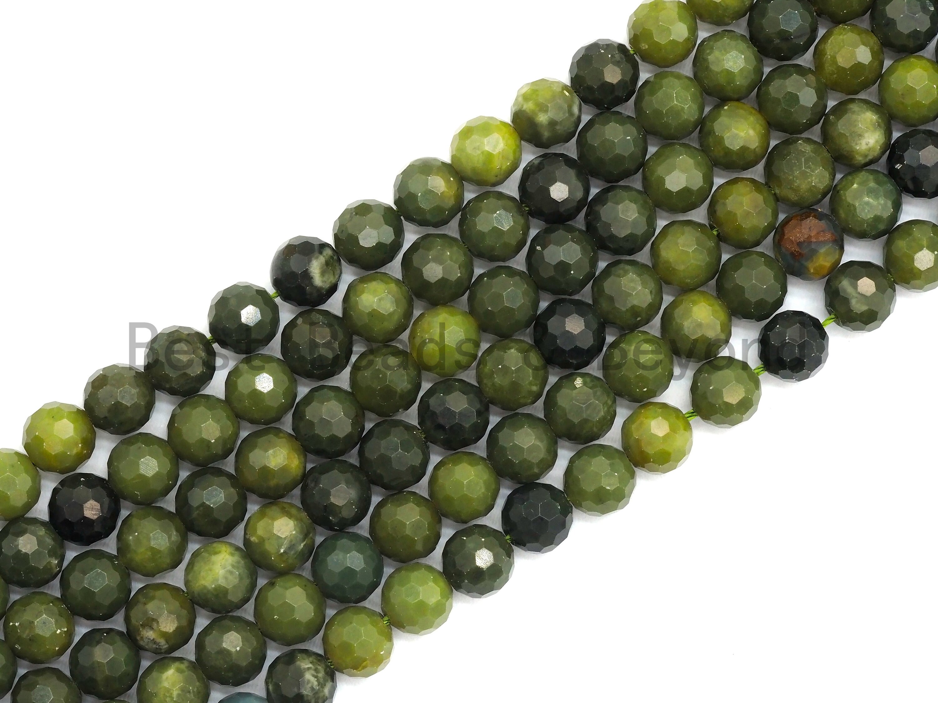 High Quality Olive Color Jade beads6mm/8mm/10mm Faceted Round Etsy