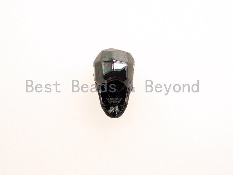 CZ Pave Faceted Black Eye Skull Head Beads Men/'s Bracelet Making Charm Pave Beads sku#Y97 Micro Pave Antique Skull Spacer Beads 12mm