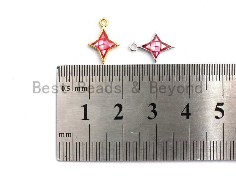 10x14mm,SKU#Z347 100/% Natural Hot Pink Color North Star Shell CharmPendant Hot Pink Shell CharmPendant Natural Shell Charm