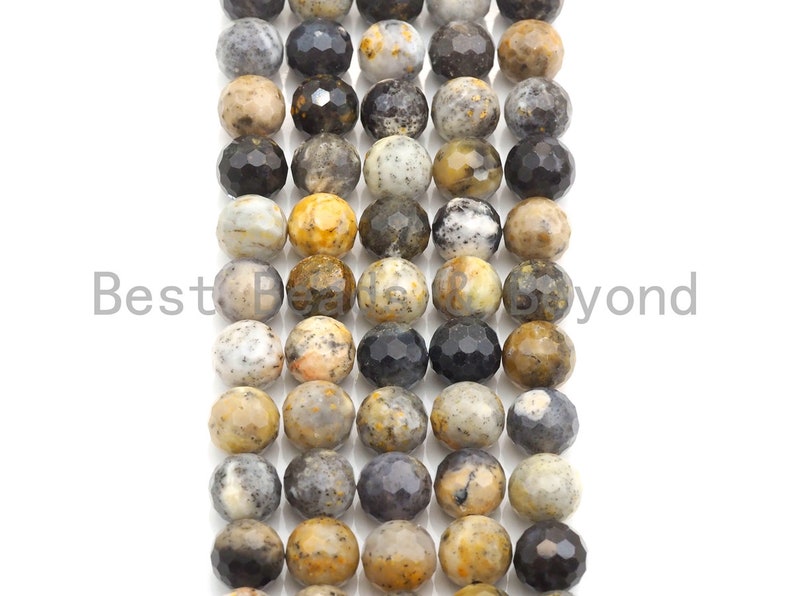 Speical Cut Natural Black Opal Beads Round Faceted Beads | Etsy