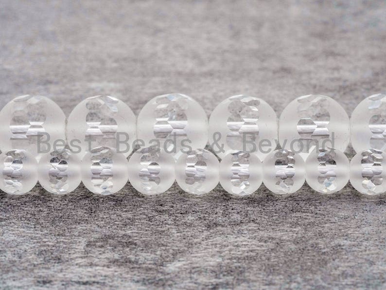15.5inch strand Natural Clear White Matte Quartz Middle Faceted beads Matted Raw Crystal SKU#V4 6mm8mm10mm12mm Round Quartz beads