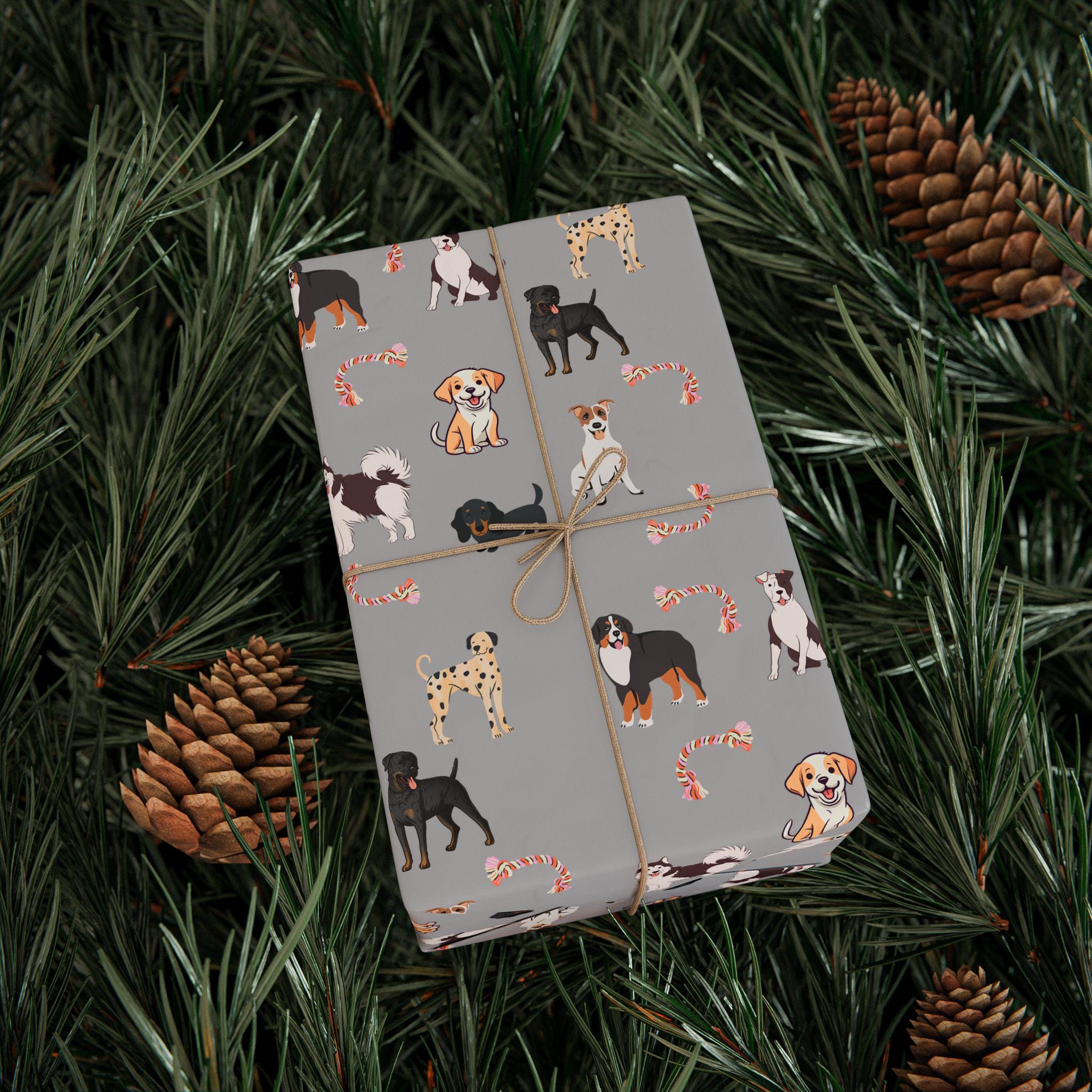 Dog Wrapping Papers, Pet Gift Wrap, Cute Animal Gift Packaging, Playful ...