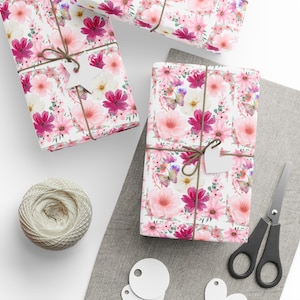 Oszałamiające papiery do pakowania, kwiatowy motyl różowy elegancki papier do pakowania prezentów na urodziny, święta, rzemiosło, scrapbooking, opakowania