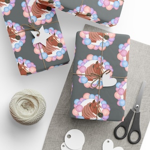 Gift Wrap, Horse Birthday Wrapping Paper - Perfect for Animal Lovers, Birthday Celebrations, Special Occasions, Parties, Horse Enthusiasts,
