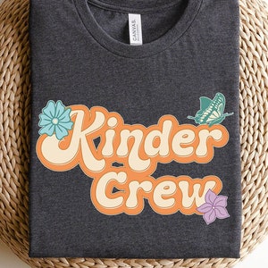 Retro Kinder Crew Shirt: Groovy Teacher T-Shirt