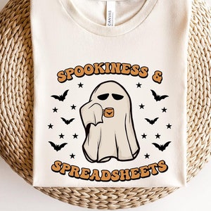 Spookiness and Spreadsheets Halloween Accountant T-Shirt