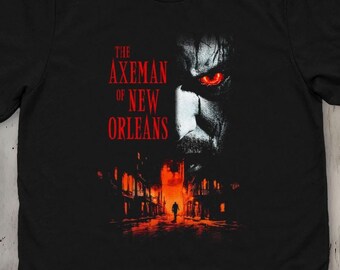 Camiseta del Hombre del Hacha de Nueva Orleans: Camiseta retro de película de terror para Halloween