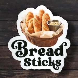 Funny Breadsticks Sticker: Garlic Bread Meme, Water bottle, Laptop Decal